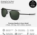 Randolph USA Matte Black Classic Aviator Sunglasses for Men or Women 100% UV sun glass for men. 