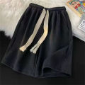 Solid Breathable Shorts Summer Men's Fashion Trendy Brand Lightweight Drawstring Basketball Sports Fitness Large Middle Pants. 