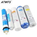 ATWFS 5 Stage Reverse Osmosis RO Water Filters Replacement Set with Water Filter Cartridge 75 GPD Membrane. 