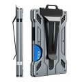 Minimalist Wallet for Men- Slim Aluminum Metal Money Clip Wallet with Clear ID Card Holder, Carbon Fiber Wallet, RFID Blocking.