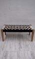 Flat Top Legs Black And White Rope High Stool , handmade charpai stool. 