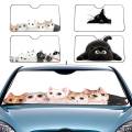 Black And White Cat Car SunShade Windscreen Front Window Visor 70x130cm Sun Visor Solar Protect Plaid Novelty Car.