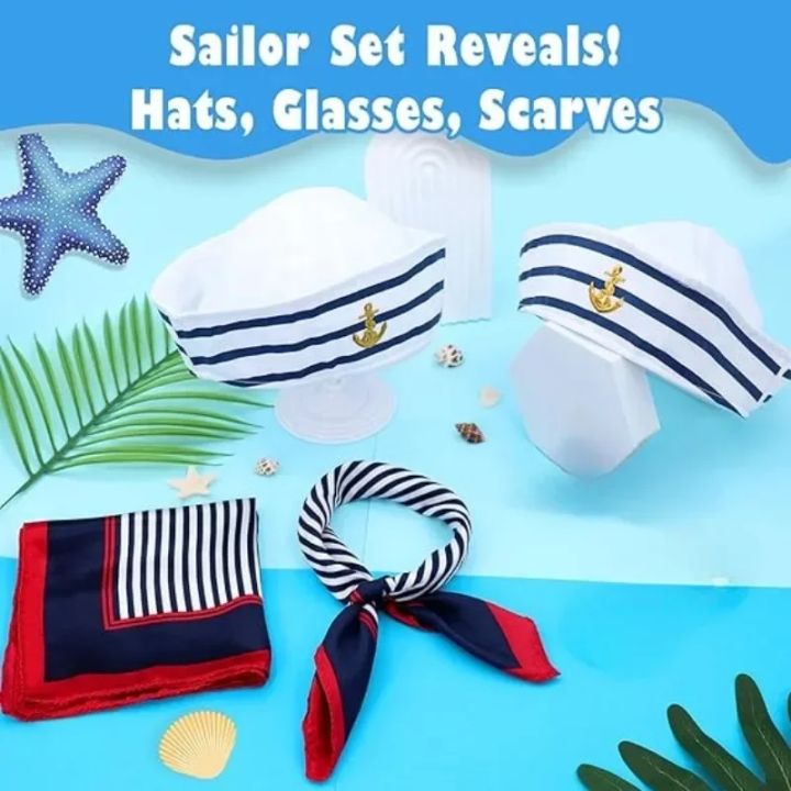 2Pcs%20Yacht%20Captain%20Hat%20Sailor%20Ship%20Cap%20Scarf%20Sailor%20Hat%20Boat%20Costume%20for%20Men%20Women%20Captains%20Dressing%20up%20Party%20(2pCS%20Set)%20-%20Image%203