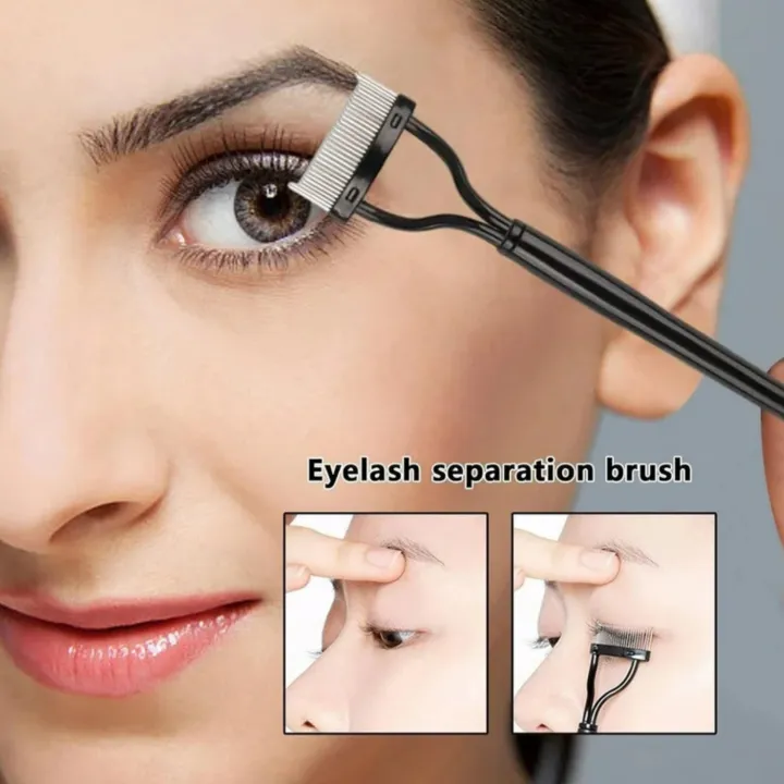 Stainless Steel Lash Lifting Comb — Curved Eyelash Separator with Cover ...