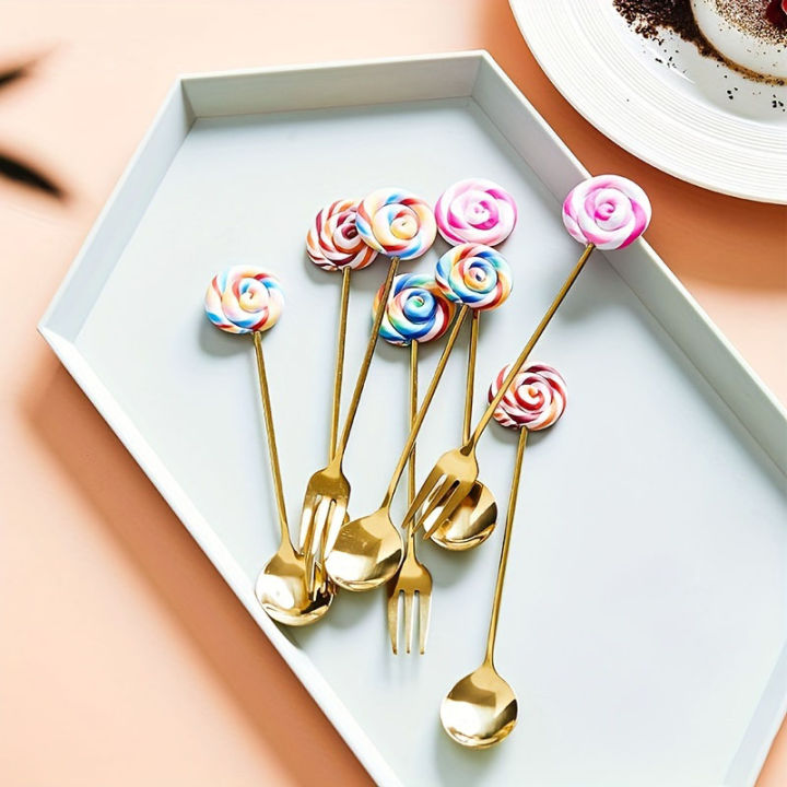 4PCS%20Stainless%20Steel%20Creative%20Candy%20Donut%20Dessert%20Fork%20Coffee%20Spoon%20Stirring%20Spoon%20Cartoon%20Creative%20Fork%20-%20Image%202