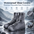 Reusable Waterproof Rain Boot Cover High Tube Silicone anti Slip Rain Boot Protector Suitable for Adult Outdoor Commuting. 