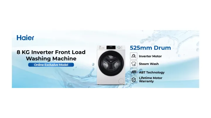 Haier 8Kg Front Loading Washing Machine Free Delivery & Installation (HW80-BP12929A)