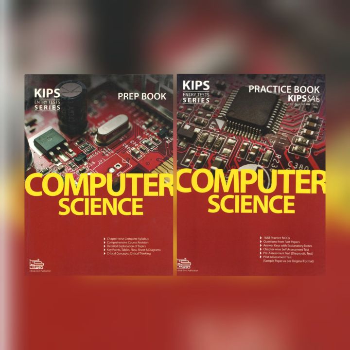 Set of 2 books: Kips Computer Science FUNG Prep book - Kips Computer Science FUNG Practice book / Kips Entry Test Series FUNG books 2025 Edition