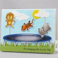 Trampoline Animals Clear Stamps and Cutting Dies for Card Making Sentiments Die Cuts Embossing Stencils Template for DIY Scrapbo. 