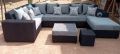 U sofa set with coffee table. 