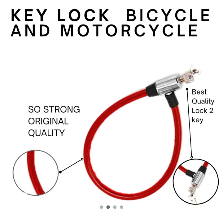 Red Cabal Lock with 2 Keys for Motorcycle & Cycle