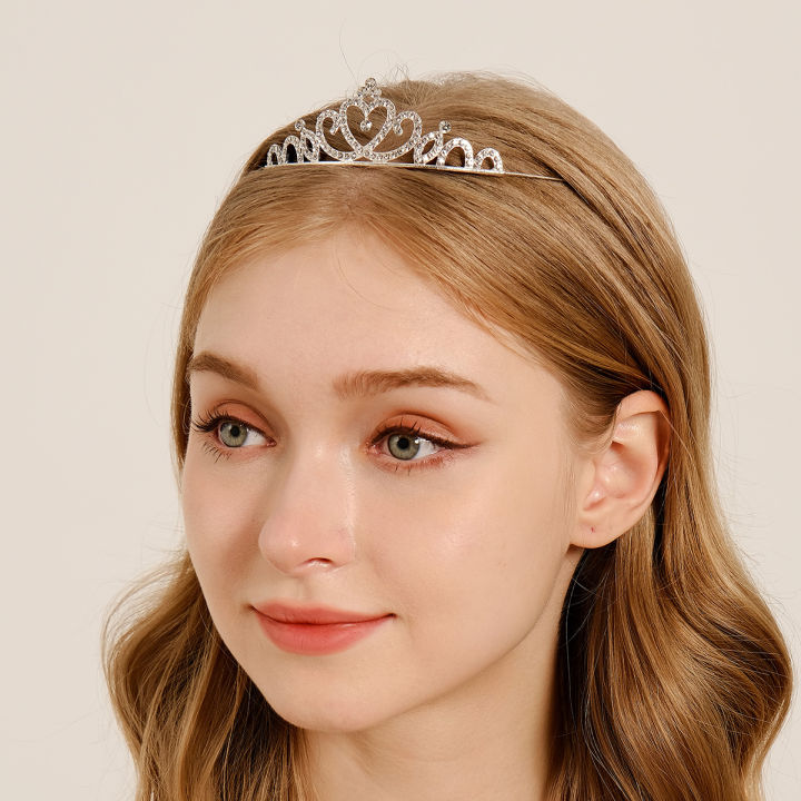 Silver%20Elegant%20Simple%20Rhinestone%20Crystal%20Crown%20Wedding%20Party%20Tiara%20For%20Women%20Little%20Flower%20Girl%20Princess%20Hair%20Bands%20Headdress%20-%20Image%203