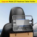 For Tesla Model 3/Y Back Seat Phone Holder with 2 Hooks 360° Rotate Stand Auto Headrest Bracket Support For Tablet PC iPad Mini.