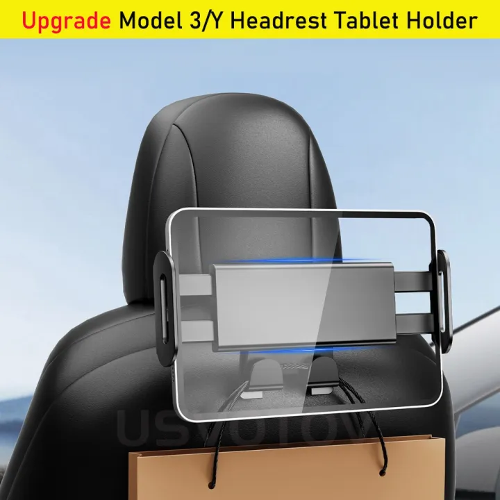 For%20Tesla%20Model%203/Y%20Back%20Seat%20Phone%20Holder%20with%202%20Hooks%20360%C2%B0%20Rotate%20Stand%20Auto%20Headrest%20Bracket%20Support%20For%20Tablet%20PC%20iPad%20Mini%20-%20Image%202