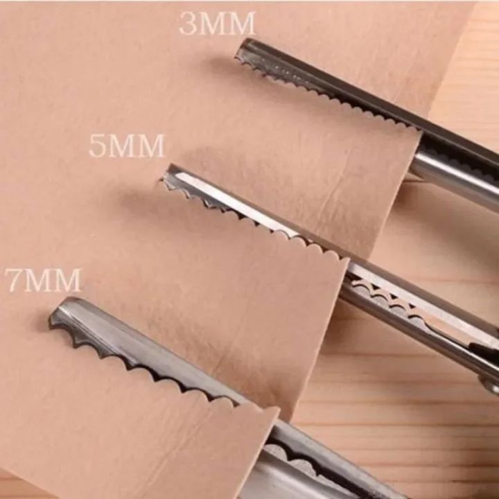 3/5/7mm Dressmaking Scalloped Edge Pinking Shears Scissors Clipper Cutter Sewing Professional Tailor Scissors Cloth Tailoring