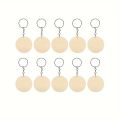 30PCS Round-Shaped Wooden Keychain Set with Unfinished Wood Chip Key Rings DIY Supplies for Craft Wholesale Accessories. 