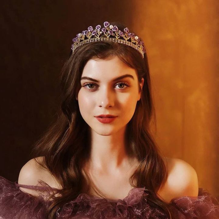 Purple%20Rose%20Rhinestone%20Crown%20%20Crystal%20Wedding%20Bridal%20Tiara%20Crown%20Rhinestone%20Headbands%20Hair%20Hairband%20-%20Image%203