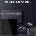 LiwoKit WiFi Smart Ewelink Light Switches EU Square Wall Touch Glass Panel Wireless Control By Alexa  Home lightify. 