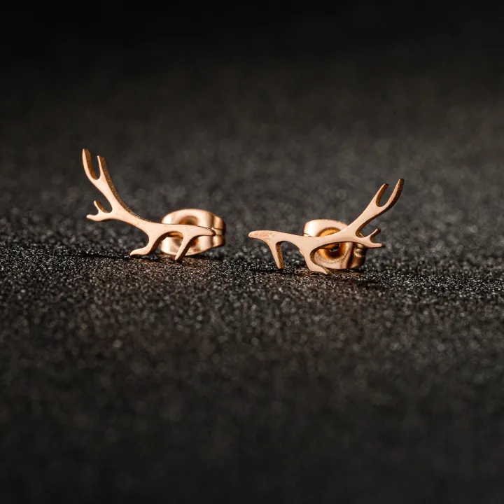 1%20Pair%20Trendy%20Cute%20Deer%20Horn%20Stud%20Earrings%20Stainless%20Steel%20Antler%20Earing%20for%20Women%20Small%20Animal%20Earings%20Fashion%20Jewelry%20Xmas%20-%20Image%204