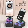 Foldable Mobile Phone Desk Holder,Wireless Speaker with Stand - 3 in 1 Mobile Phone Holder,360 Rotating Phone Stand,Phone Stand with Speaker, Cellphone Holder with Bluetooth Speaker.
