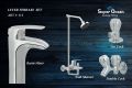 Bathroom Set Shower Set Wall Mounted Complete Bathroom Fitting 100% Brass Chrome Super Ocean Sanitary fittings Lever FBS-111 Set. 