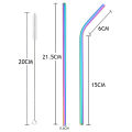 20Pcs 304 Stainless Steel Drinking Straw High Quality Straw Set Eco-friendly Reusable Metal Straws Set Party Juice Bar Accessory. 