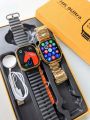 HK9 Ultra Max Gold Smart Watch Bluetooth Call Men Smartwatch Ultra Series 9 Watch Ultra Wireless Charge For Ios Android.