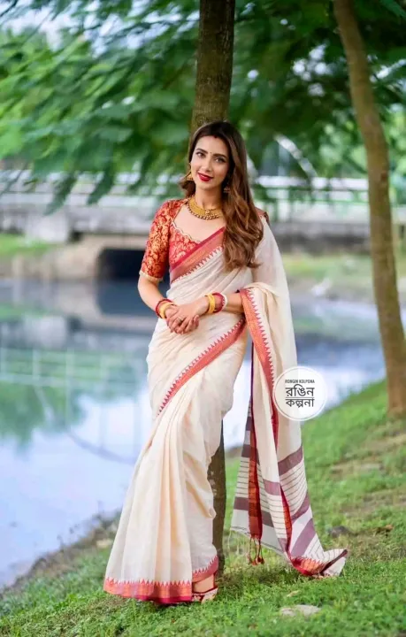 Fashionable%20%20Tangail%20Tat%20HalfSilk%20Arong%20Saree%20For%20Woman%20-Comfortable%20&%20Suitable%20%E2%99%A5%EF%B8%8F%20-%20Image%207