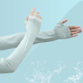 Ice Silk Sun Protection Sleeve Summer Loose Thin Breathable Hand Sleeve Long Arm Sleeve Driving Riding Shade Ice Sleeve Cool.