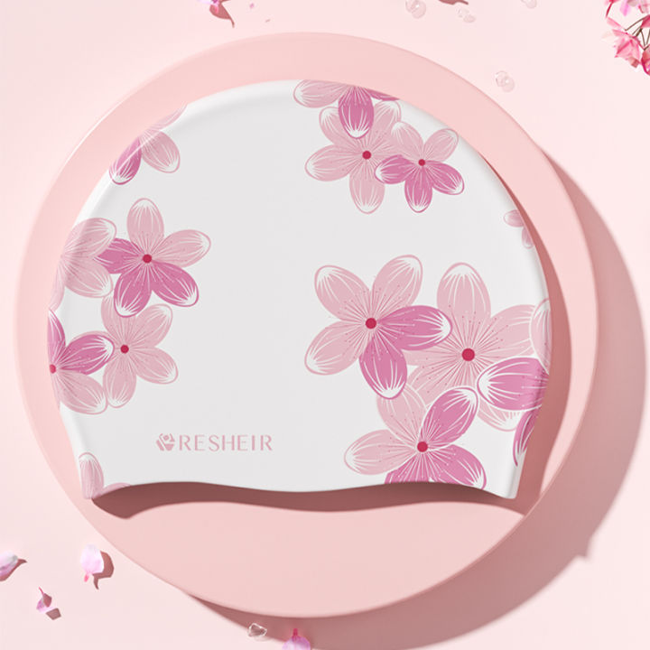 Women's%20Silicone%20Swimming%20Cap%20Waterproof%20Non-slip%20Printed%20Swimming%20Cap%20Comfortable%20High%20Elastic%20Swimming%20Cap%20-%20Image%202