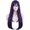 Long Straight Purple Girls Cosplay Wig with Bang Cosplay Wig High Temperature Fiber Hair Wigs Costume Party. 
