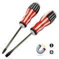 2 PCS Heavy Duty Screw Driver Set Philip inch Flat Slotted Phillips Flat Head Precision Tool Set. 