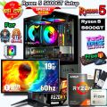 AMD Ryzen 5 5600G/GT Transparent Gaming PC Setup Pairs 19" 60hz Monitor With 800Watt PSU, B550M/A520M Board, 8/16GB DDR4 RAM, 1TB/512/256GB Nvme M.2 SSD Gaming CPU Desktop.. 
