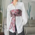 1Pc Japanese Haori Kimono Yukata Obi Belt Decor Brocade Jacquard Fabric Waistband Shirt Dress Decor Chest Wrapped Cummerbunds.