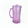 Godinger Flora Vintage-Inspired 2.3L Acrylic Pitcher | Premium Shatterproof Plastic Jug with Lid & Handle | Elegant Lavender Amethyst Drink Server for Home, Kitchen, Outdoors, & Parties.