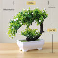 1pcs Artificial Flower Artificial Plant Bonsai Plastic Guest-Greeting Pine Fake Plant Flower Potted Ornaments for Home Room Table Garden Hotel Decoration. 