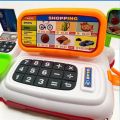 Simulation Cartoon Supermarket Cash Register Toy Home Appliance Series Children Play Home Electric Lighting Sound Register. 