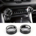 For Toyota RAV4 WILDLANDER 2020-2025 2pcs Aluminum Air Conditioner Climate Control Knob Cover Radio Volume Button Ring Cover.