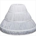 White Children kids Petticoat A-Line 3 Hoops One Layer Flower Girls Crinoline Lace Trim Flower Girl Dress Underskirt.