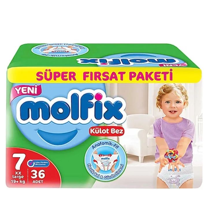International Turkey product molfix Baby diaper Pants Large 19 + Kg.. 36pcs