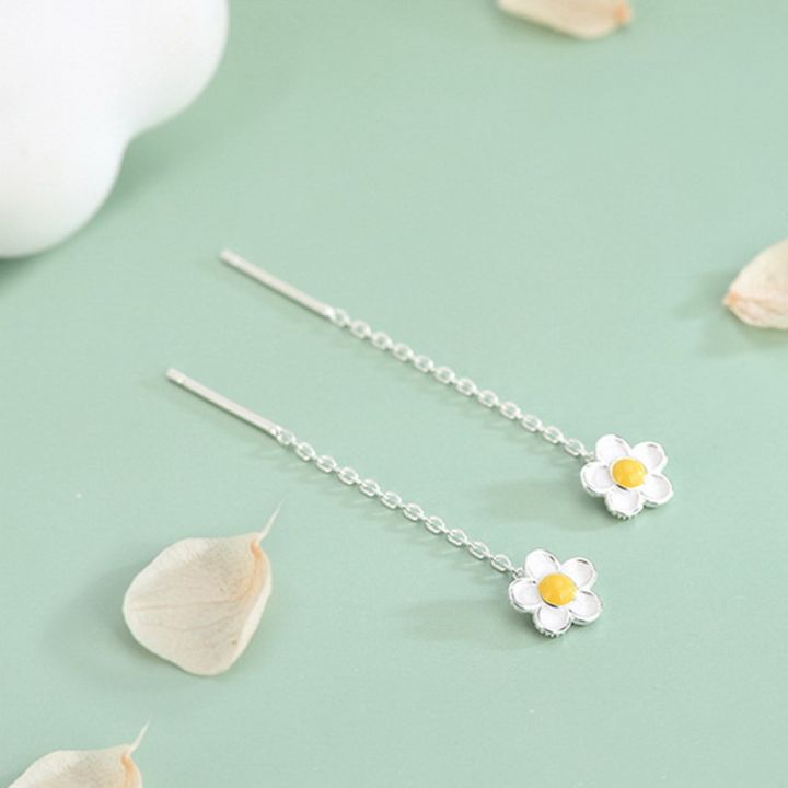 Silver%20Color%20Trend%20Daisy%20Flower%20Long%20Wire%20Tassel%20Thread%20Hanging%20Earrings%20For%20Women%20Crystal%20Zircon%20Piercing%20Earring%20Girl%20Jewelry%20-%20Image%205