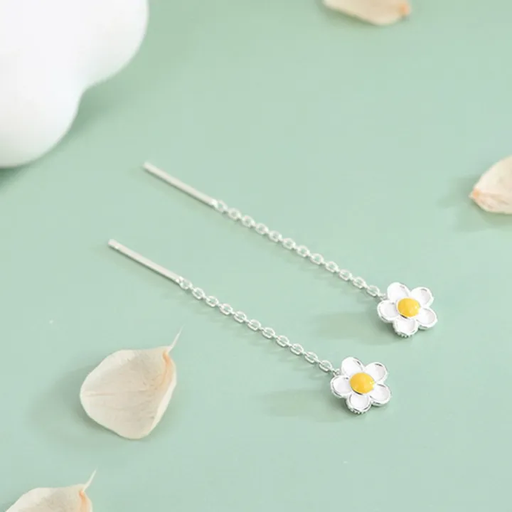 Silver%20Color%20Trend%20Daisy%20Flower%20Long%20Wire%20Tassel%20Thread%20Hanging%20Earrings%20For%20Women%20Crystal%20Zircon%20Piercing%20Earring%20Girl%20Jewelry%20-%20Image%205