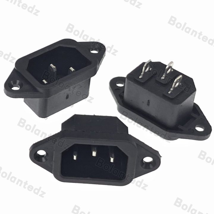 Bolantedz 3/5/10pcs/lot IEC 320 C14 3Pins Male Plug Panel Power Inlet Sockets Connectors AC 250V 10A