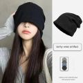Confinement Cap Korean Style Spring, Autumn and Winter Pile Heap Cap Trendy All-match Beanie Hat Female Woolen Knitted Hat.