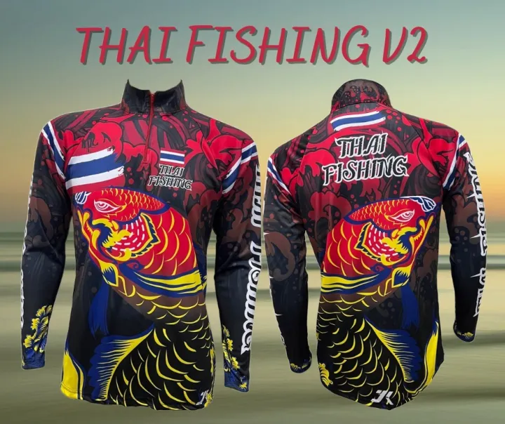 JK Thailand fishing V2 outdoor sports fashion fishing shirts 80-90% UV protection quick dry unisex fishing shirts