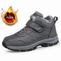 Winter Boots for Men New Waterproof PU Leather Warm Snow Ankle Boots Outdoor Warm plush Non-slip Work High-top Casual Shoes.