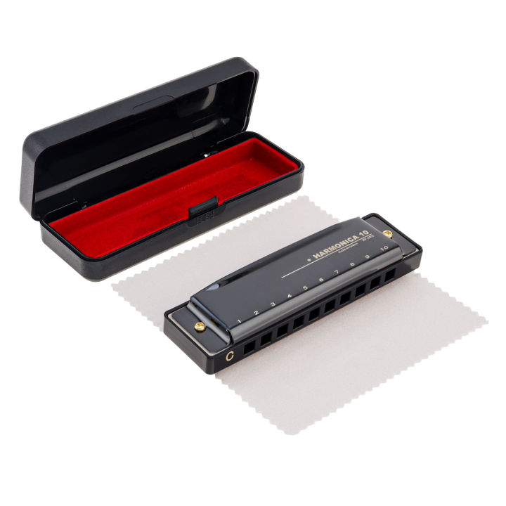 Matte Gold Instruments 10 Holes 20 ToneC Matte Gold / Black Harmonica Blues Harp Mouth Organ ...