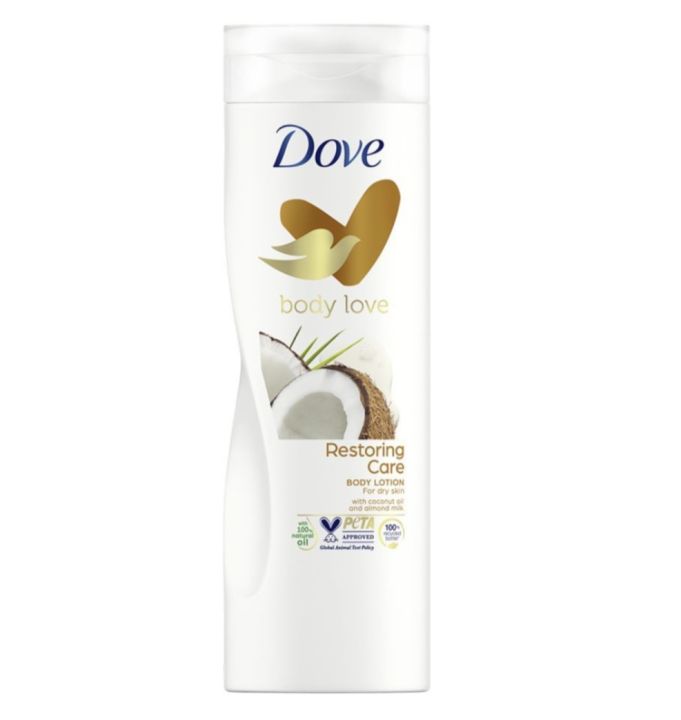 Dove Body Love Restoring Care Body Lotion, For Dry Skin, With Coconut Oil & Almond Milk, 250ml