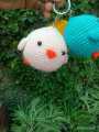handmade crochet angry birds keychains and charms. 