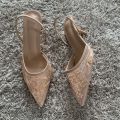 Mesh Embroidered Fashion Sandals Women String Bead High Heels Mules Shoes Pointed Toe Slingback Slippers Women Zapatos De Mujer. 